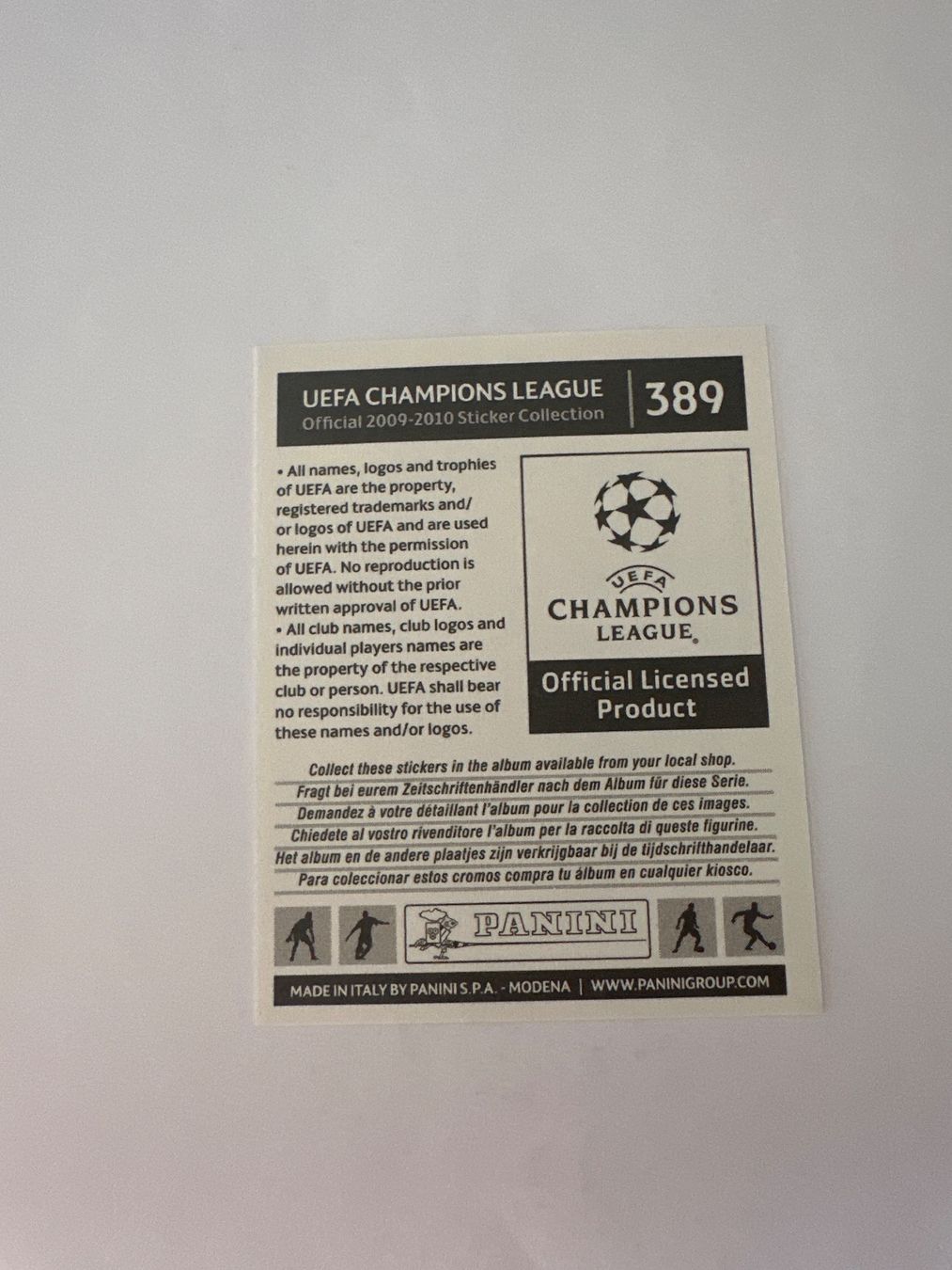 Panini UEFA Champions League 2009/10 - Nr. 389 - Bild 2