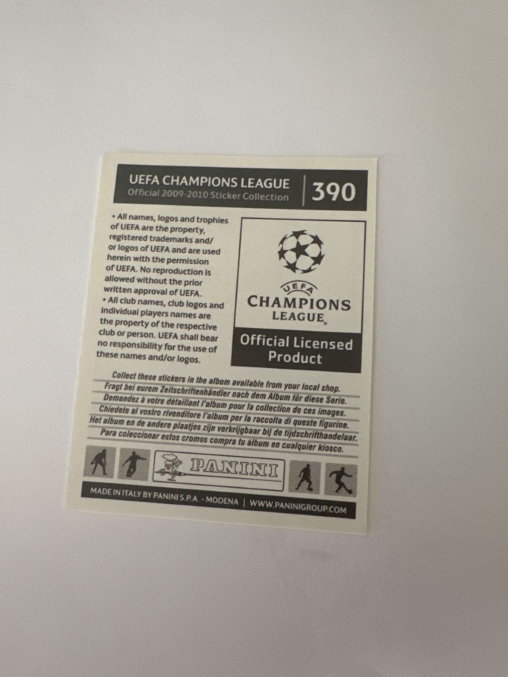 Panini UEFA Champions League 2009/10 - Nr. 390 - Bild 2