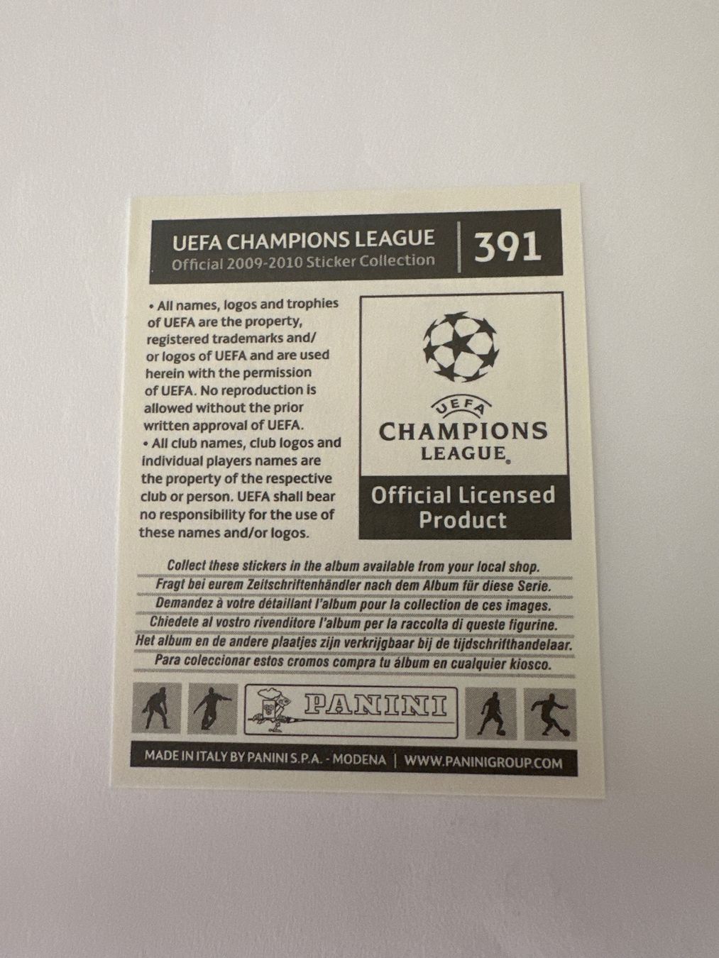Panini UEFA Champions League 2009/10 - Nr. 391 - Bild 2