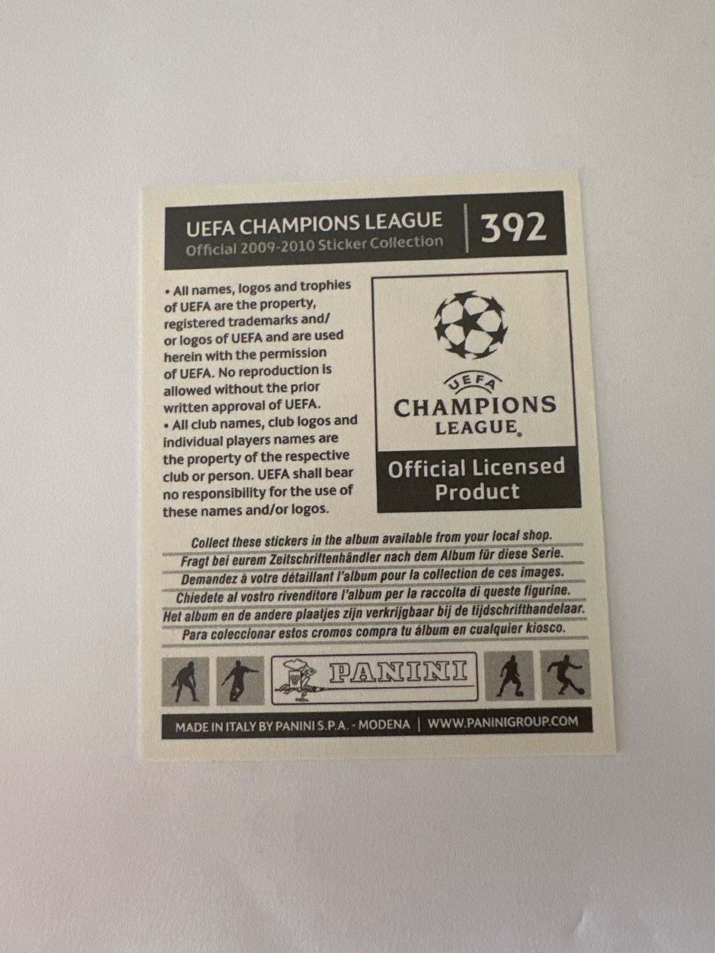 Panini UEFA Champions League 2009/10 - Nr. 392 - Bild 2