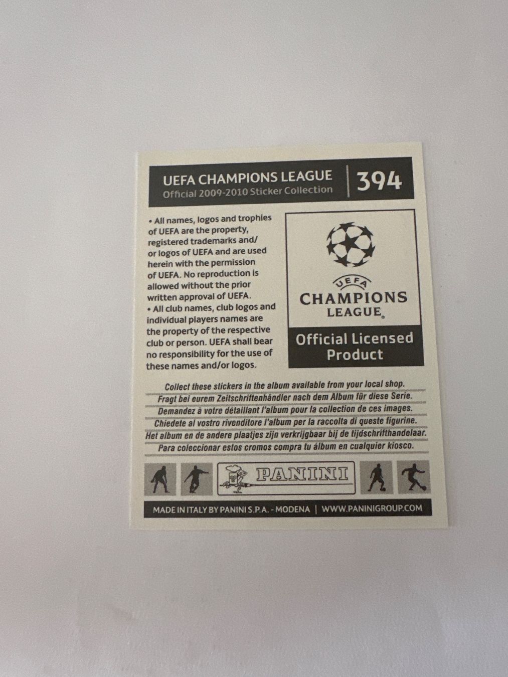 Panini UEFA Champions League 2009/10 - Nr. 394 - Bild 2