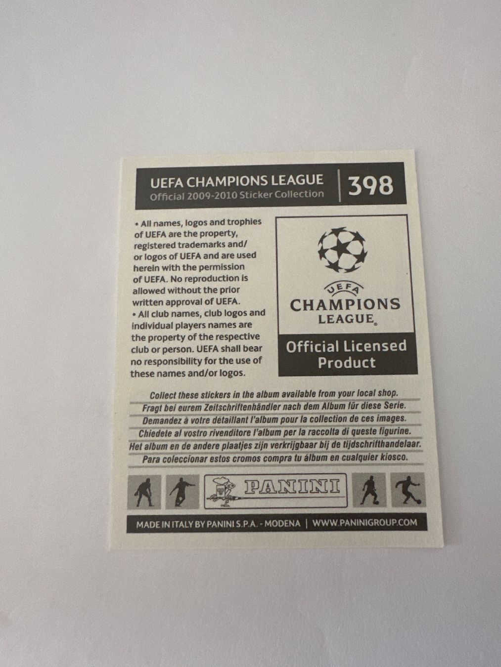 Panini UEFA Champions League 2009/10 - Nr. 398 - Bild 2