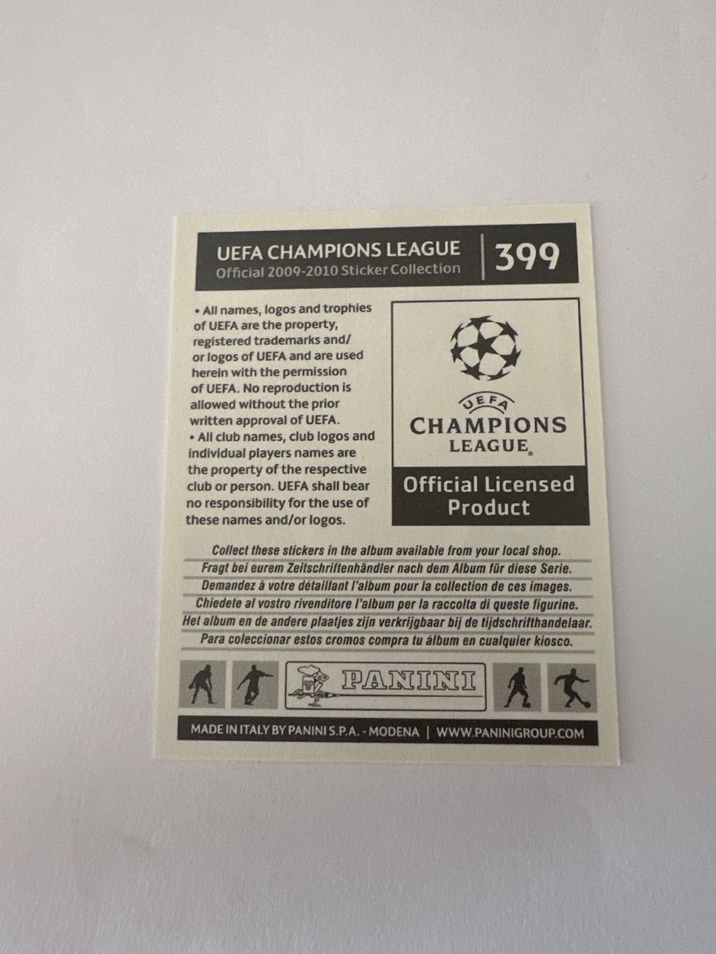 Panini UEFA Champions League 2009/10 - Nr. 399 - Bild 2