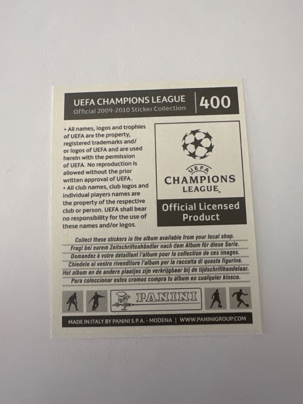 Panini UEFA Champions League 2009/10 - Nr. 400 - Bild 2