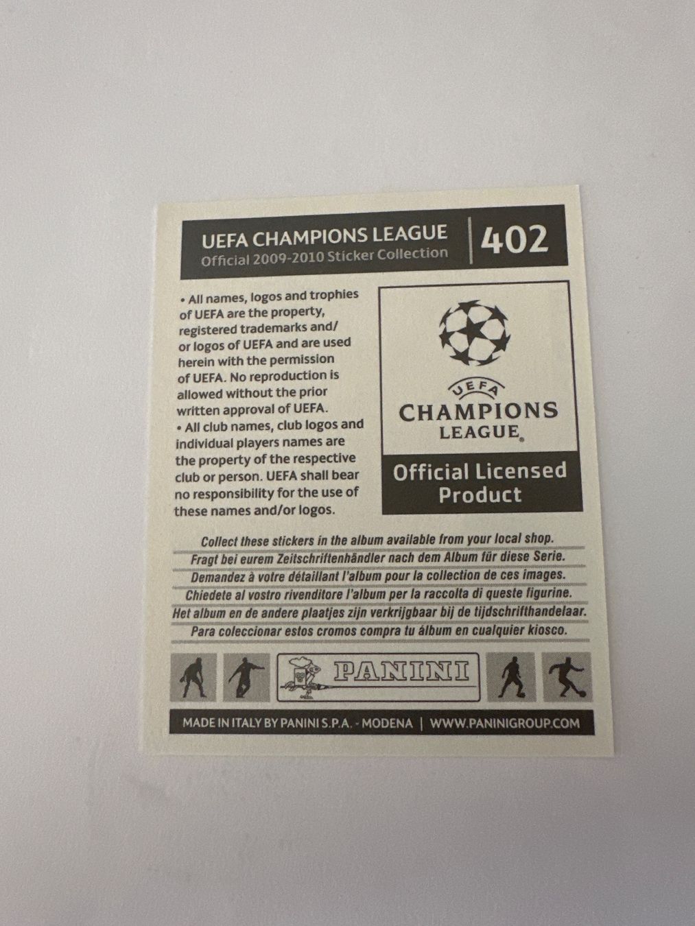 Panini UEFA Champions League 2009/10 - Nr. 402 - Bild 2