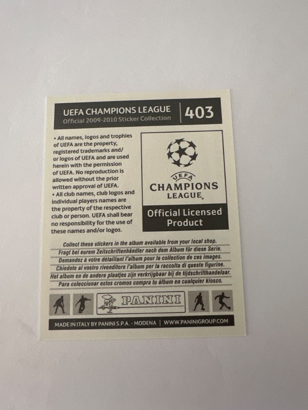 Panini UEFA Champions League 2009/10 - Nr. 403 - Bild 2
