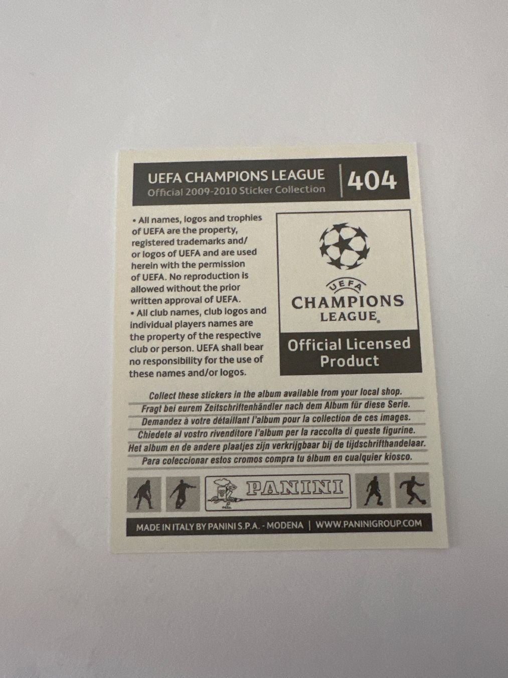Panini UEFA Champions League 2009/10 - Nr. 404 - Bild 2
