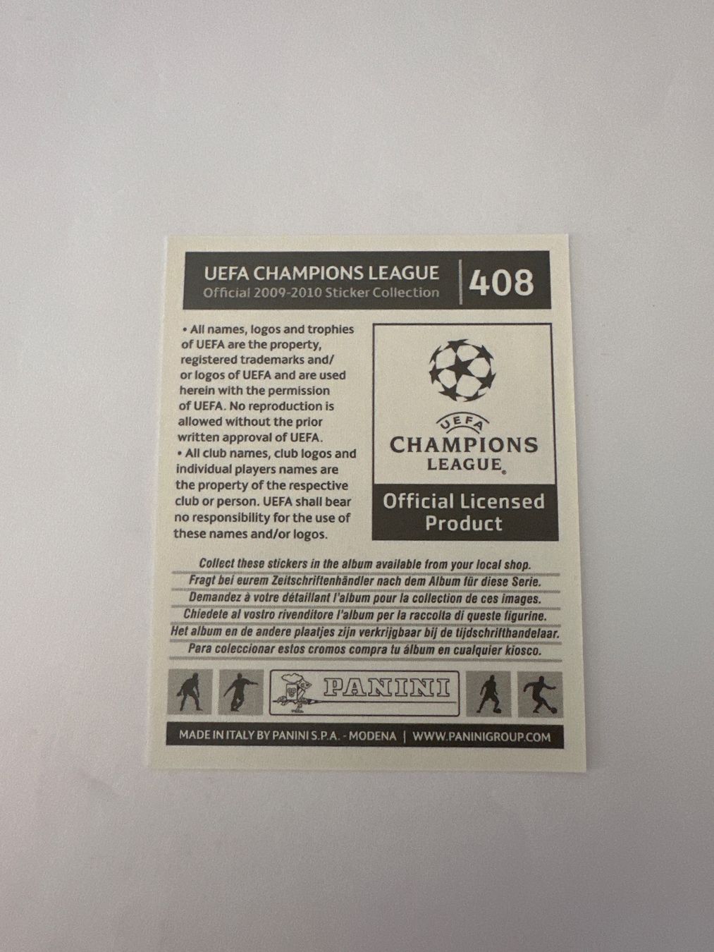 Panini UEFA Champions League 2009/10 - Nr. 408 - Bild 2