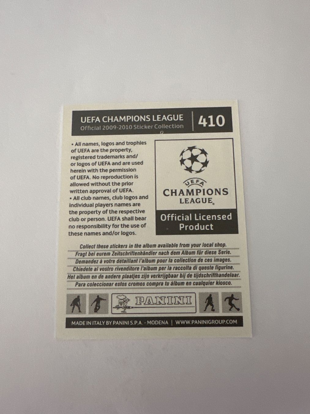 Panini UEFA Champions League 2009/10 - Nr. 410 - Bild 2