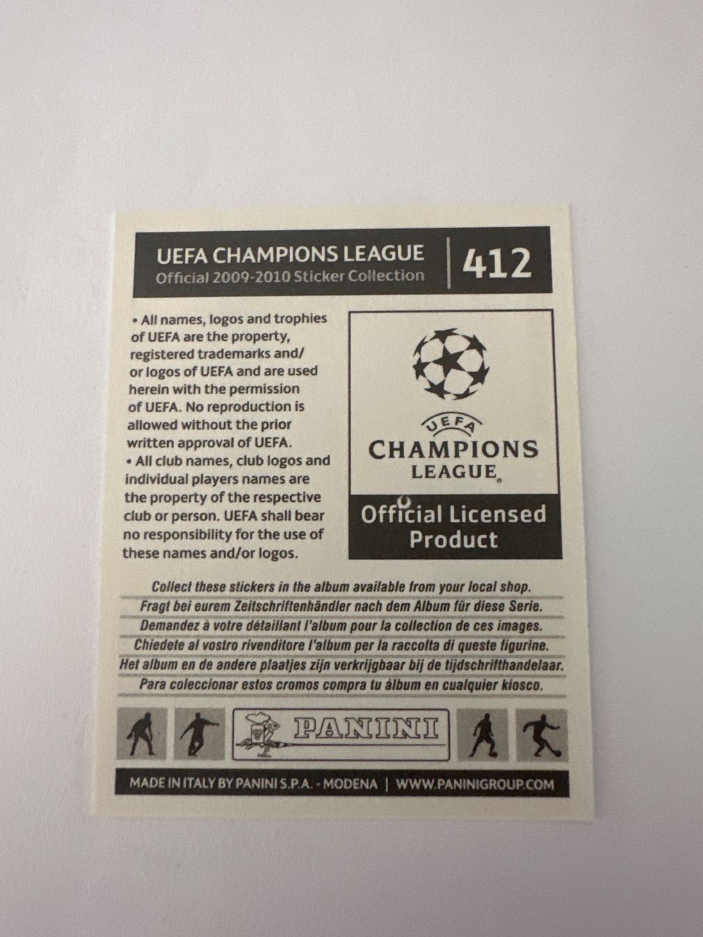 Panini UEFA Champions League 2009/10 - Nr. 412 - Bild 2