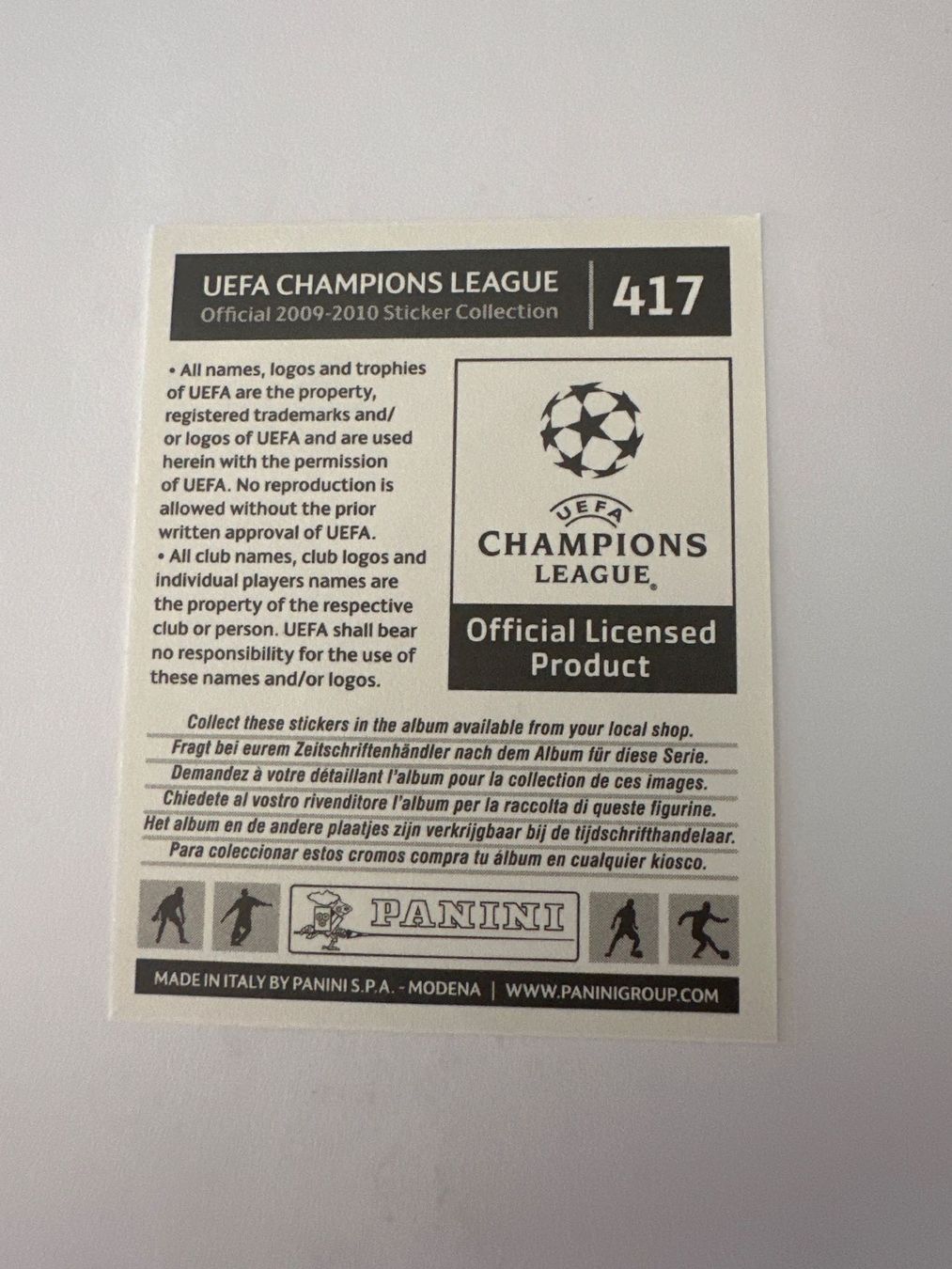 Panini UEFA Champions League 2009/10 - Nr. 417 - Bild 2