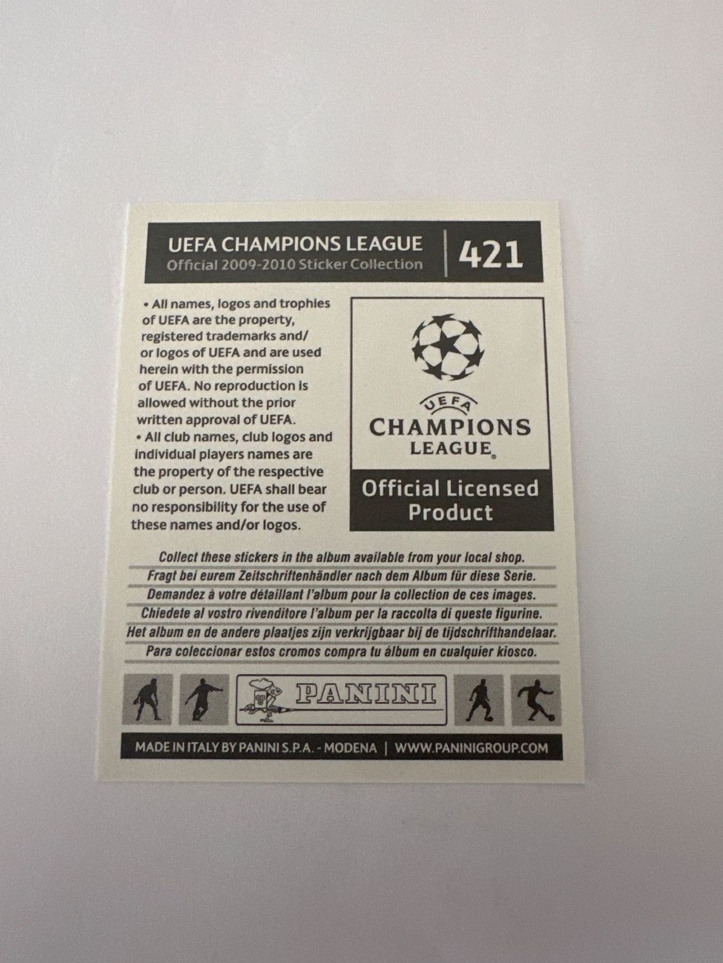 Panini UEFA Champions League 2009/10 - Nr. 421 - Bild 2