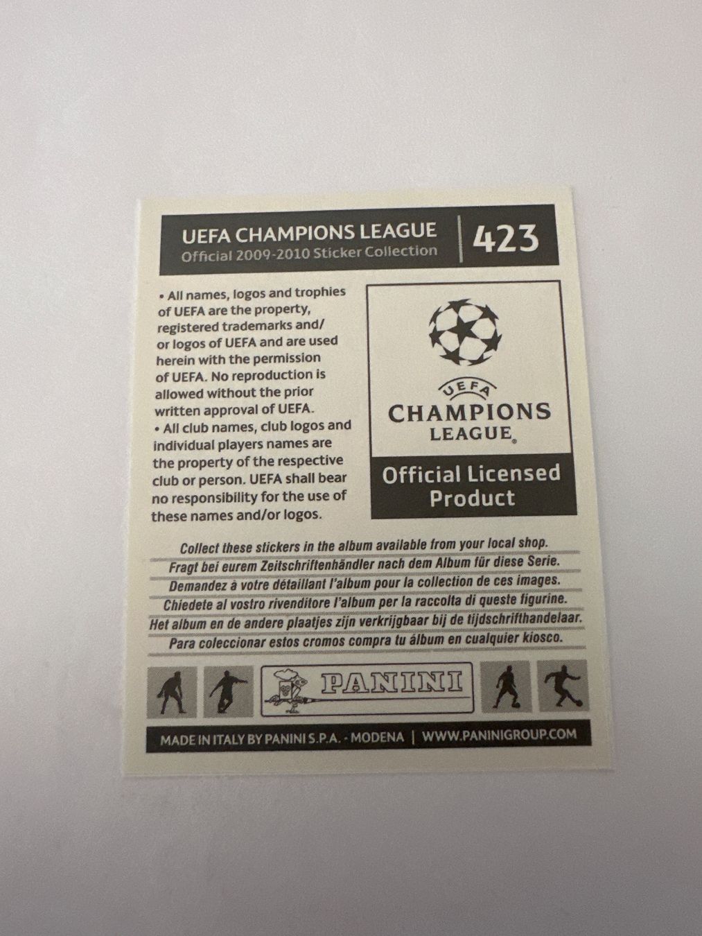 Panini UEFA Champions League 2009/10 - Nr. 423 - Bild 2