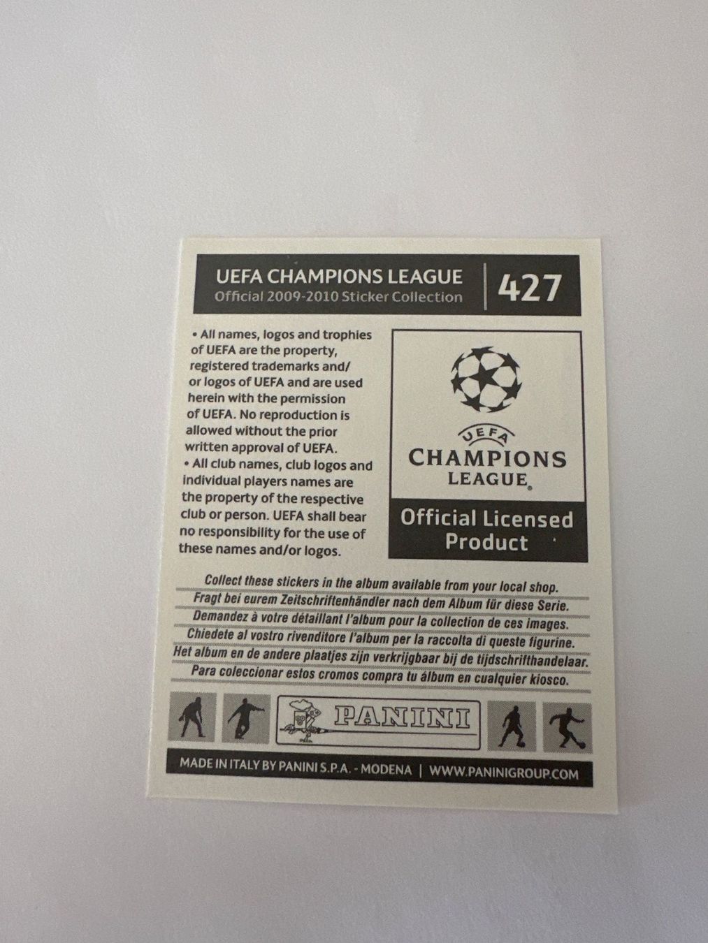 Panini UEFA Champions League 2009/10 - Nr. 427 - Bild 2