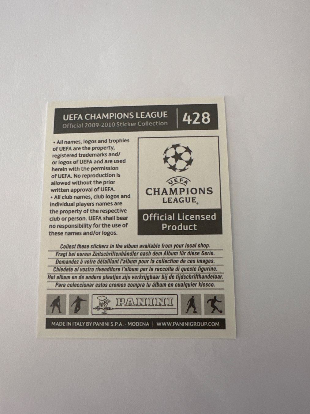 Panini UEFA Champions League 2009/10 - Nr. 428 - Bild 2