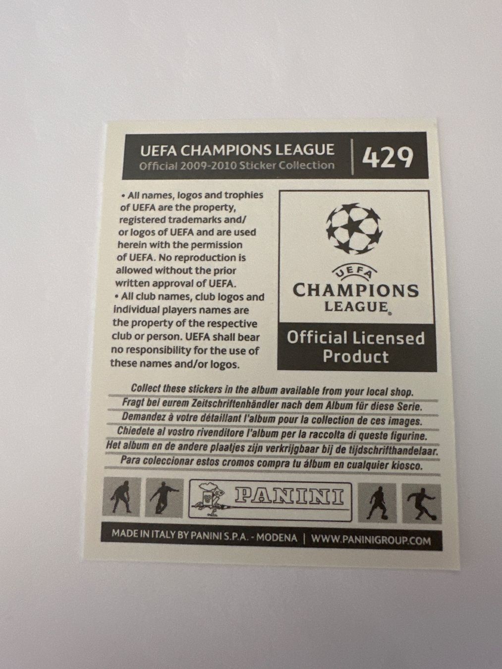 Panini UEFA Champions League 2009/10 - Nr. 429 - Bild 2