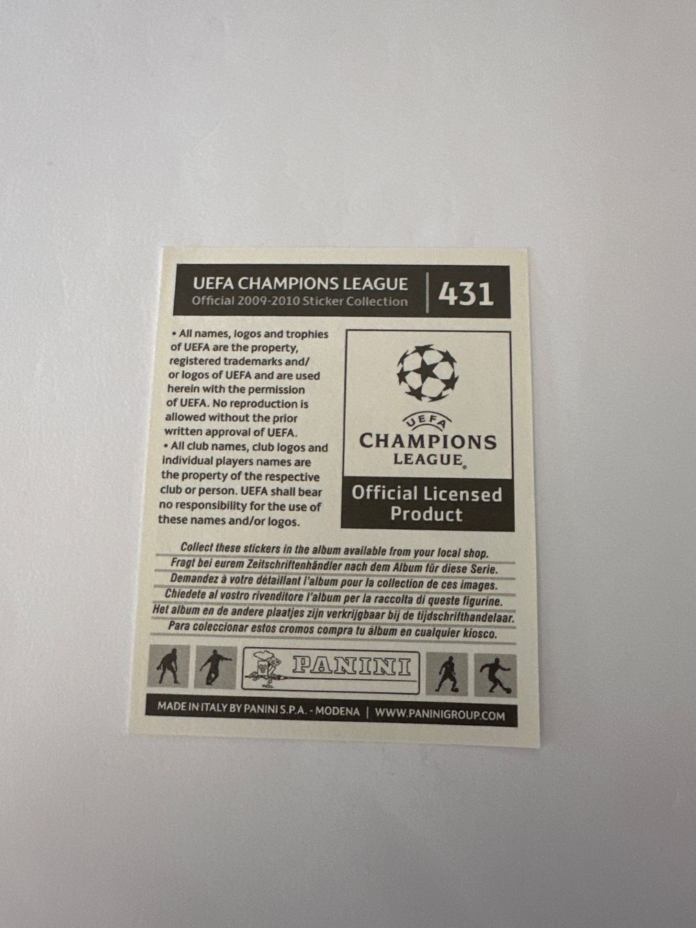 Panini UEFA Champions League 2009/10 - Nr. 431 - Bild 2