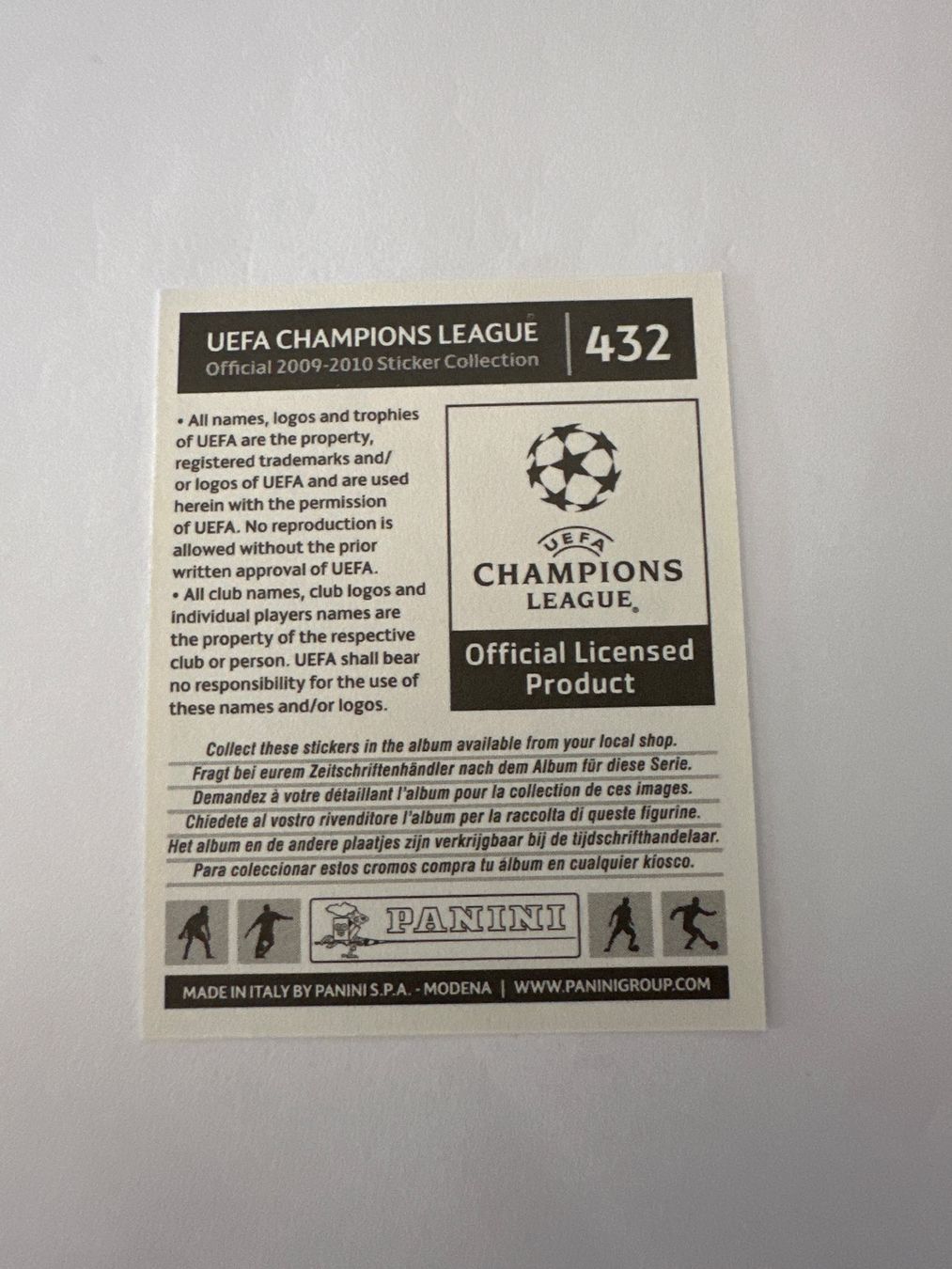 Panini UEFA Champions League 2009/10 - Nr. 432 - Bild 2