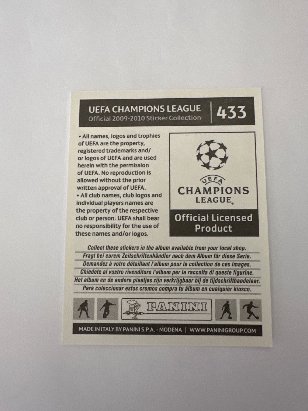 Panini UEFA Champions League 2009/10 - Nr. 433 - Bild 2