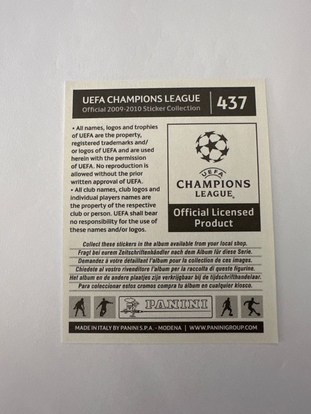 Panini UEFA Champions League 2009/10 - Nr. 437 - Bild 2