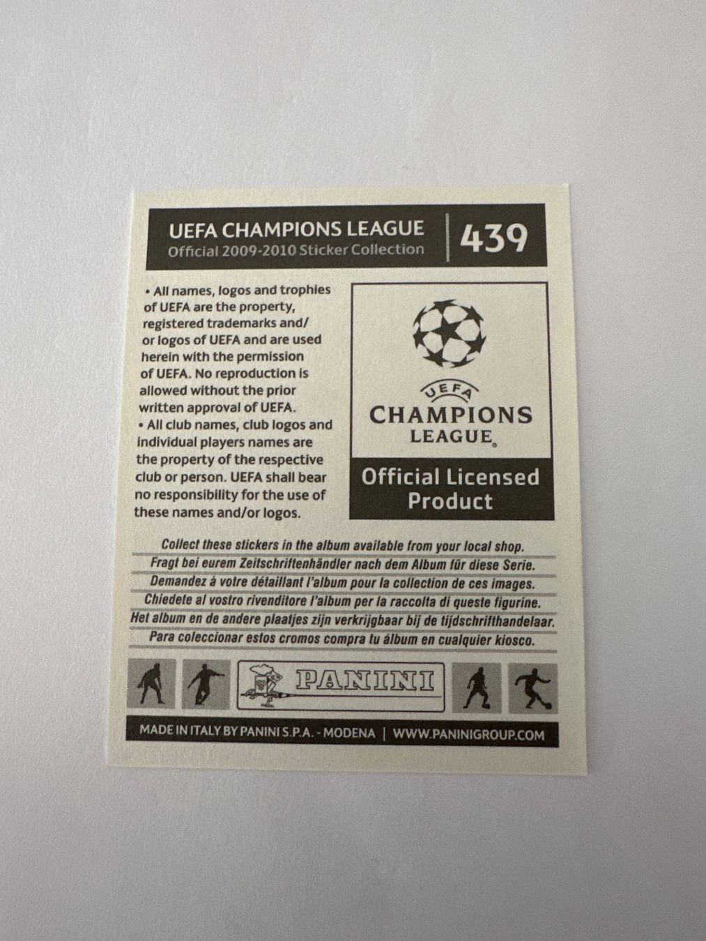 Panini UEFA Champions League 2009/10 - Nr. 439 - Bild 2