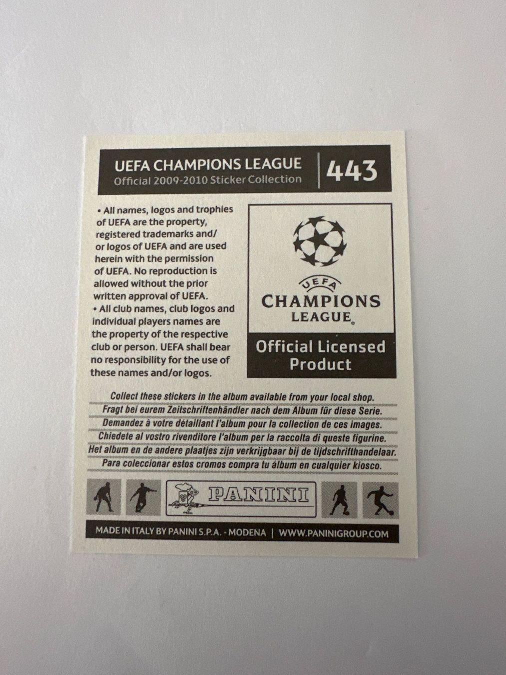 Panini UEFA Champions League 2009/10 - Nr. 443 - Bild 2