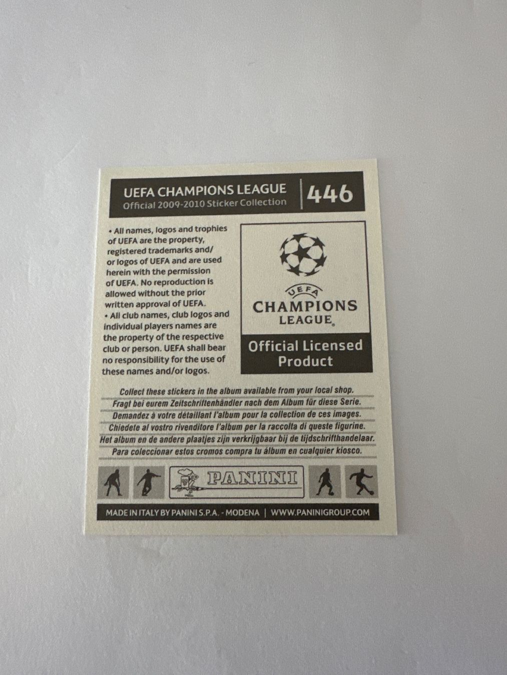 Panini UEFA Champions League 2009/10 - Nr. 446 - Bild 2