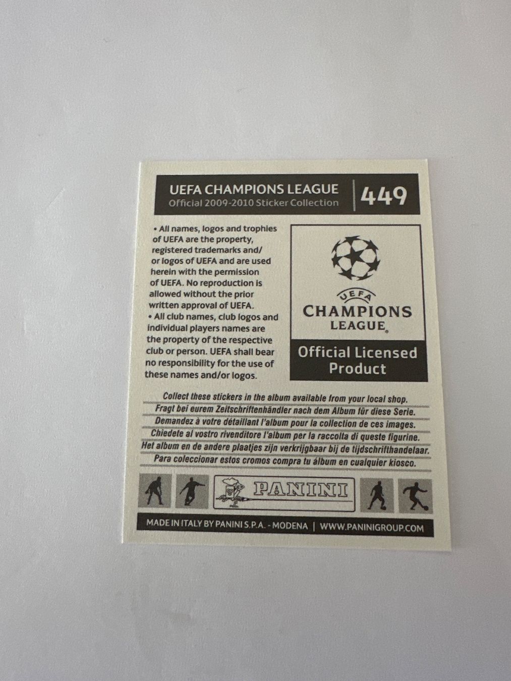 Panini UEFA Champions League 2009/10 - Nr. 449 - Bild 2