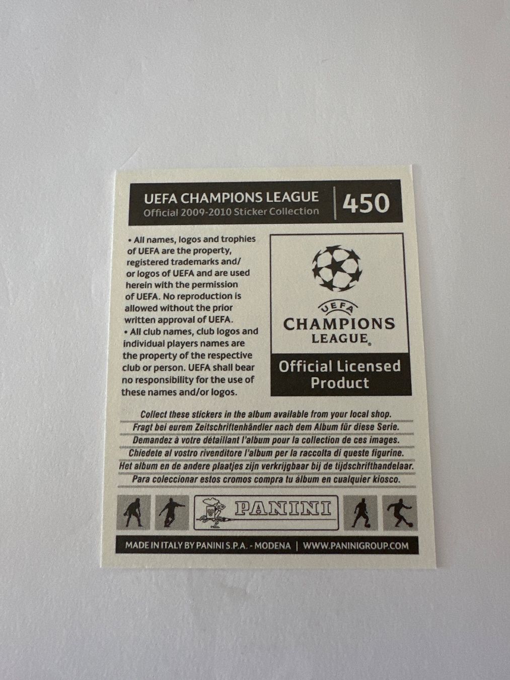 Panini UEFA Champions League 2009/10 - Nr. 450 - Bild 2