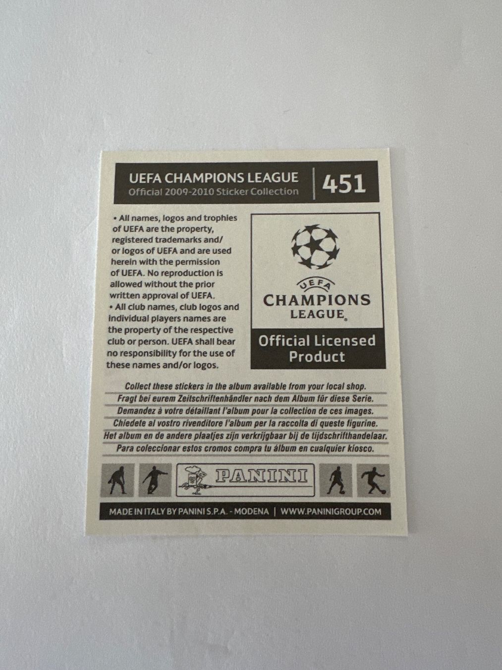 Panini UEFA Champions League 2009/10 - Nr. 451 - Bild 2