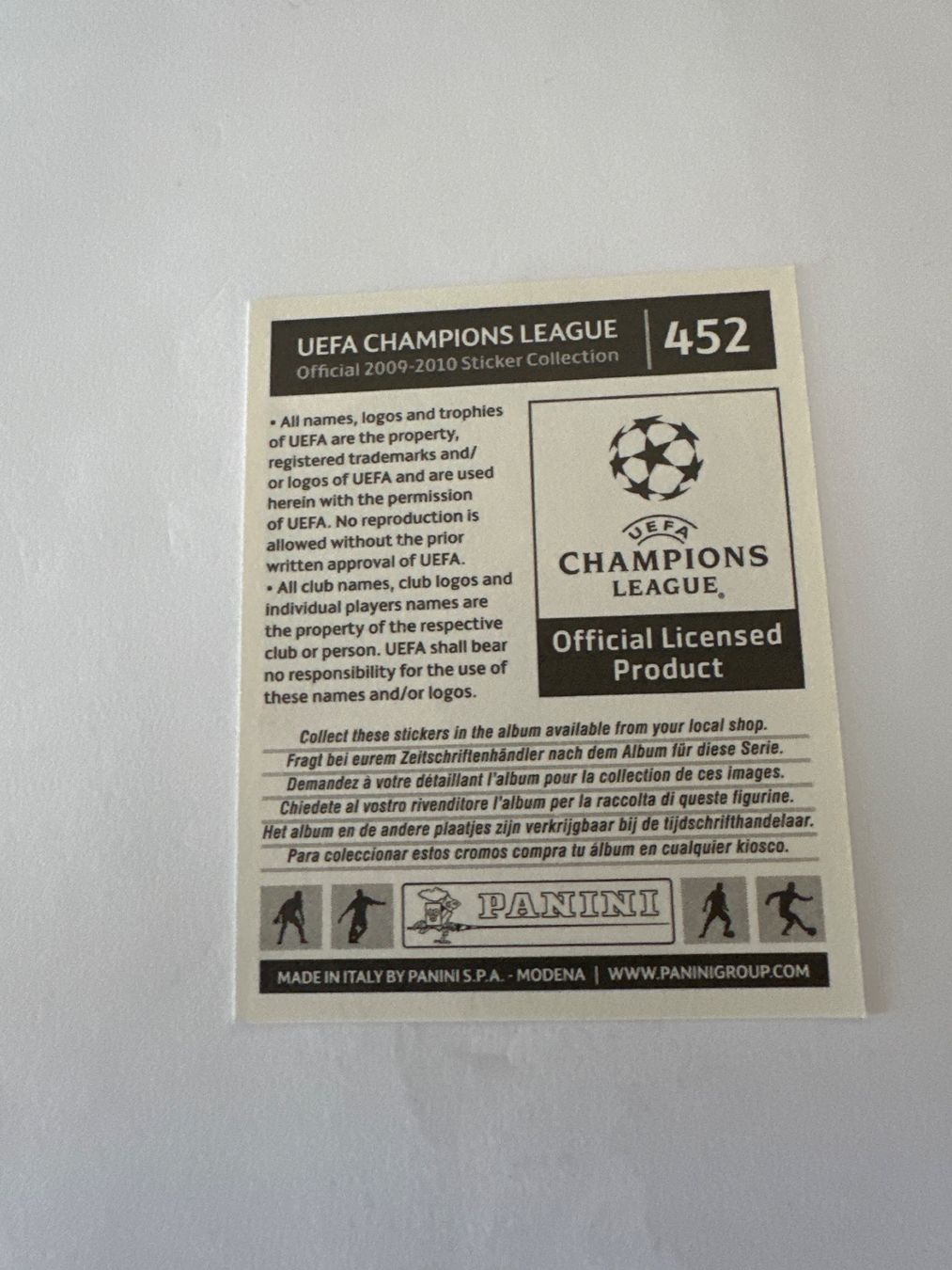 Panini UEFA Champions League 2009/10 - Nr. 452 - Bild 2