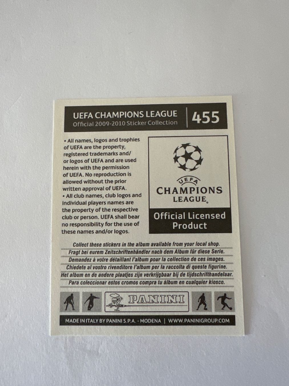 Panini UEFA Champions League 2009/10 - Nr. 455 - Bild 2
