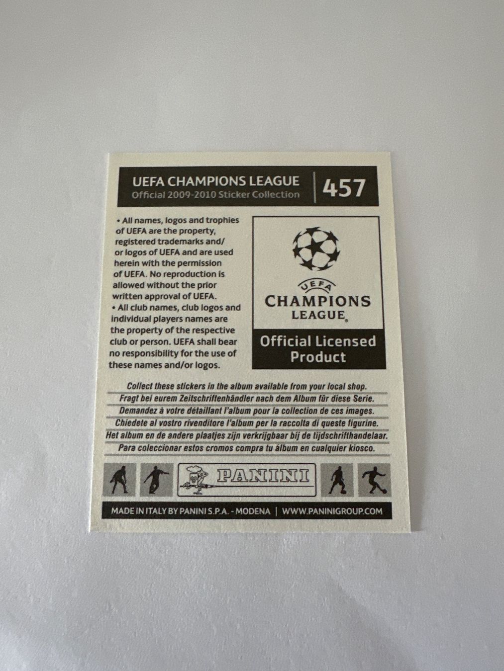 Panini UEFA Champions League 2009/10 - Nr. 457 - Bild 2