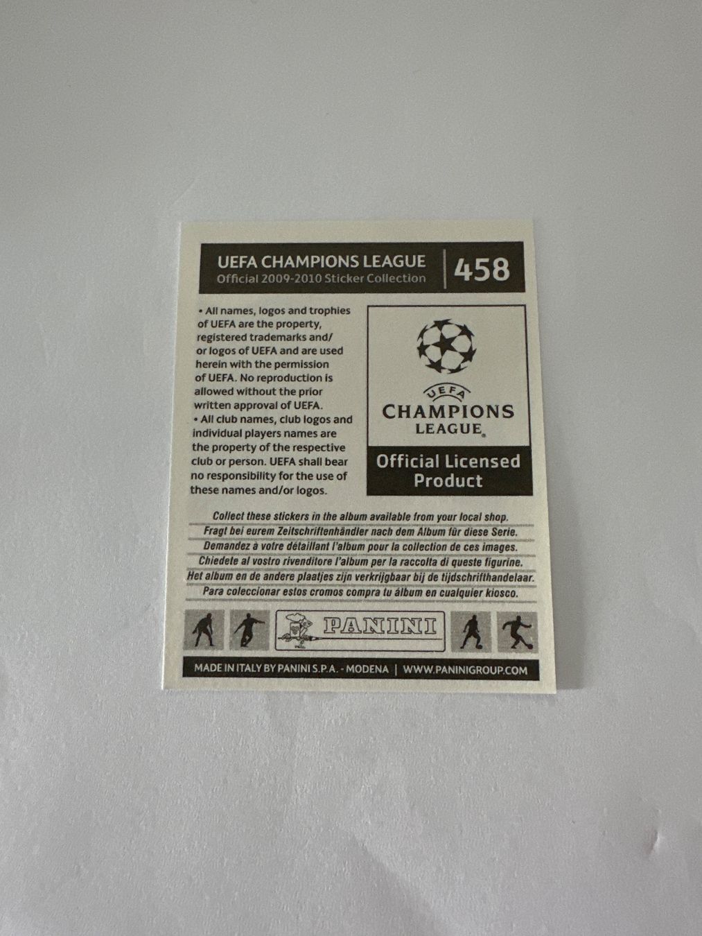 Panini UEFA Champions League 2009/10 - Nr. 458 - Bild 2