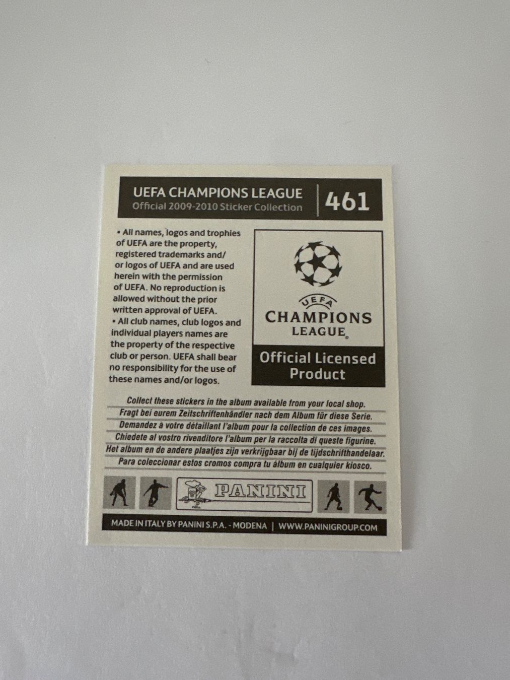 Panini UEFA Champions League 2009/10 - Nr. 461 - Bild 2
