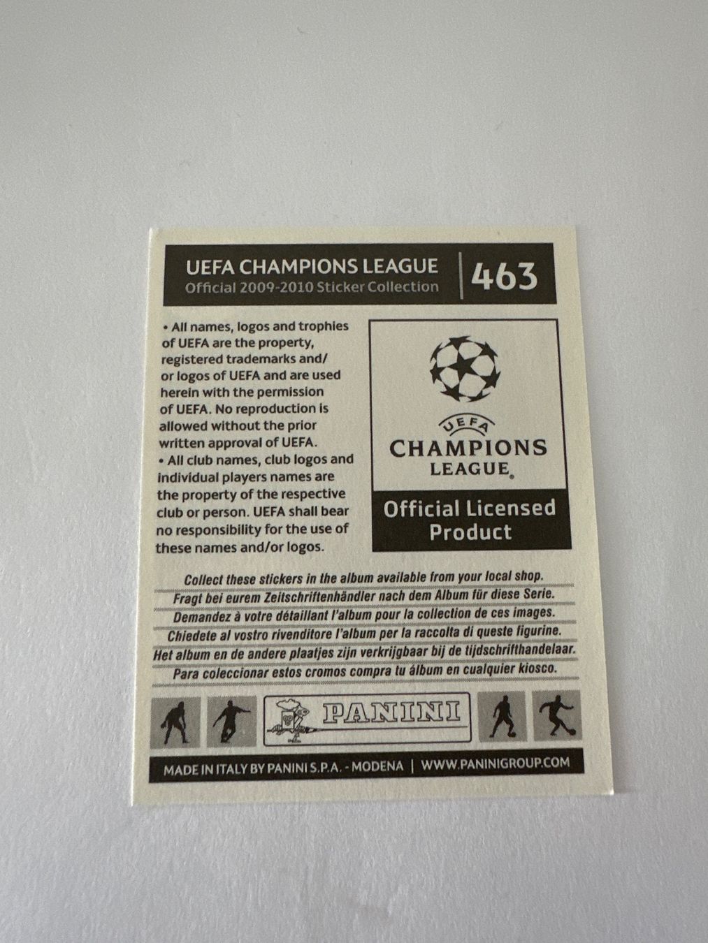 Panini UEFA Champions League 2009/10 - Nr. 463 - Bild 2