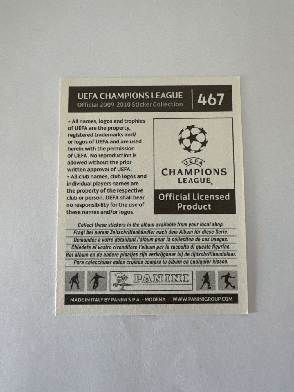 Panini UEFA Champions League 2009/10 - Nr. 467 - Bild 2