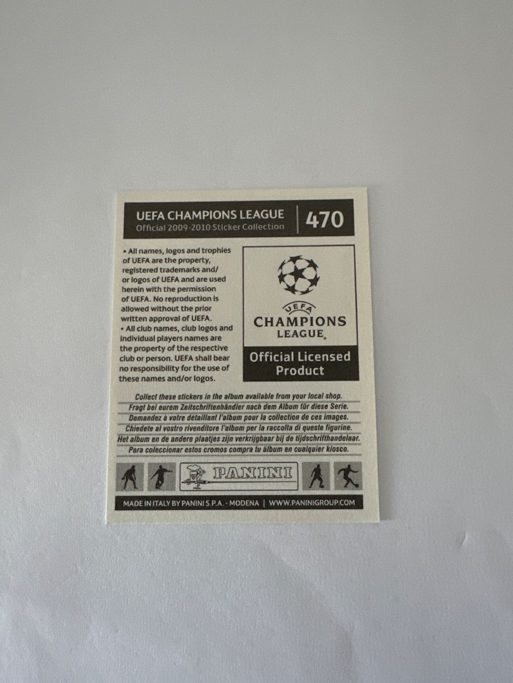 Panini UEFA Champions League 2009/10 - Nr. 470 - Bild 2