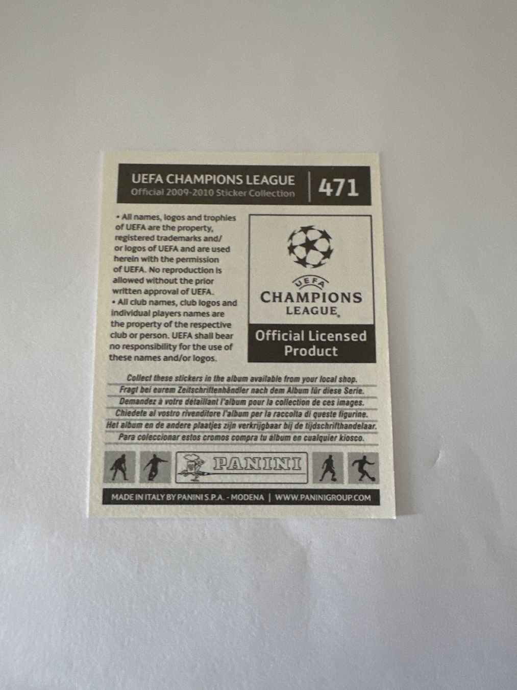 Panini UEFA Champions League 2009/10 - Nr. 471 - Bild 2