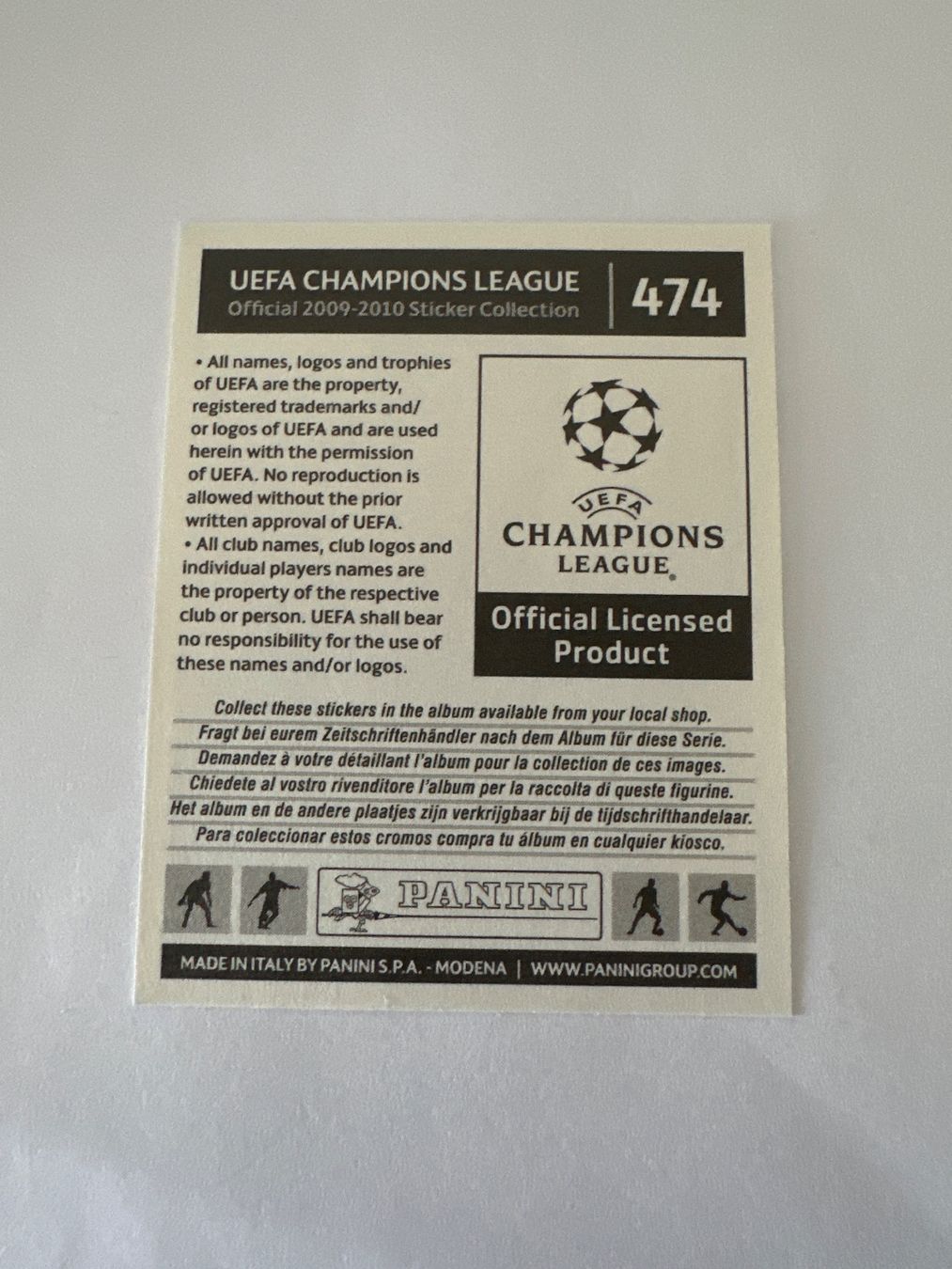 Panini UEFA Champions League 2009/10 - Nr. 474 - Bild 2
