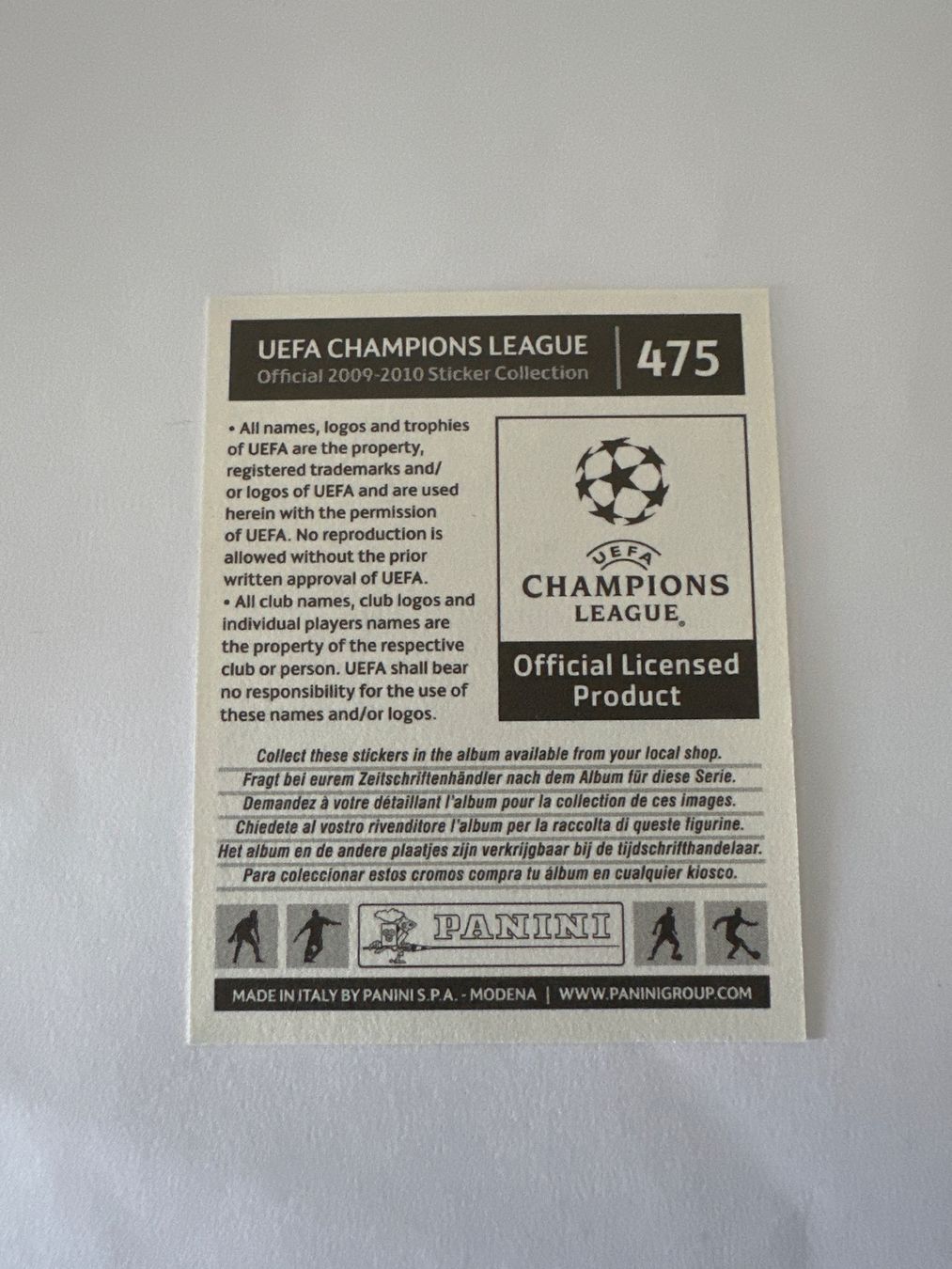 Panini UEFA Champions League 2009/10 - Nr. 475 - Bild 2