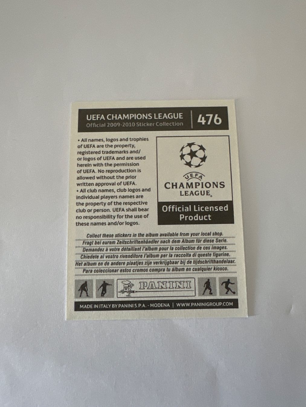 Panini UEFA Champions League 2009/10 - Nr. 476 - Bild 2