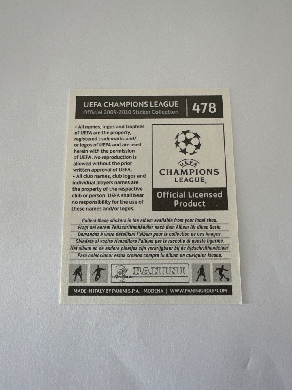 Panini UEFA Champions League 2009/10 - Nr. 478 - Bild 2