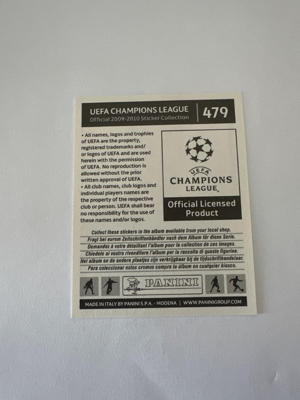 Panini UEFA Champions League 2009/10 - Nr. 479 - Bild 2