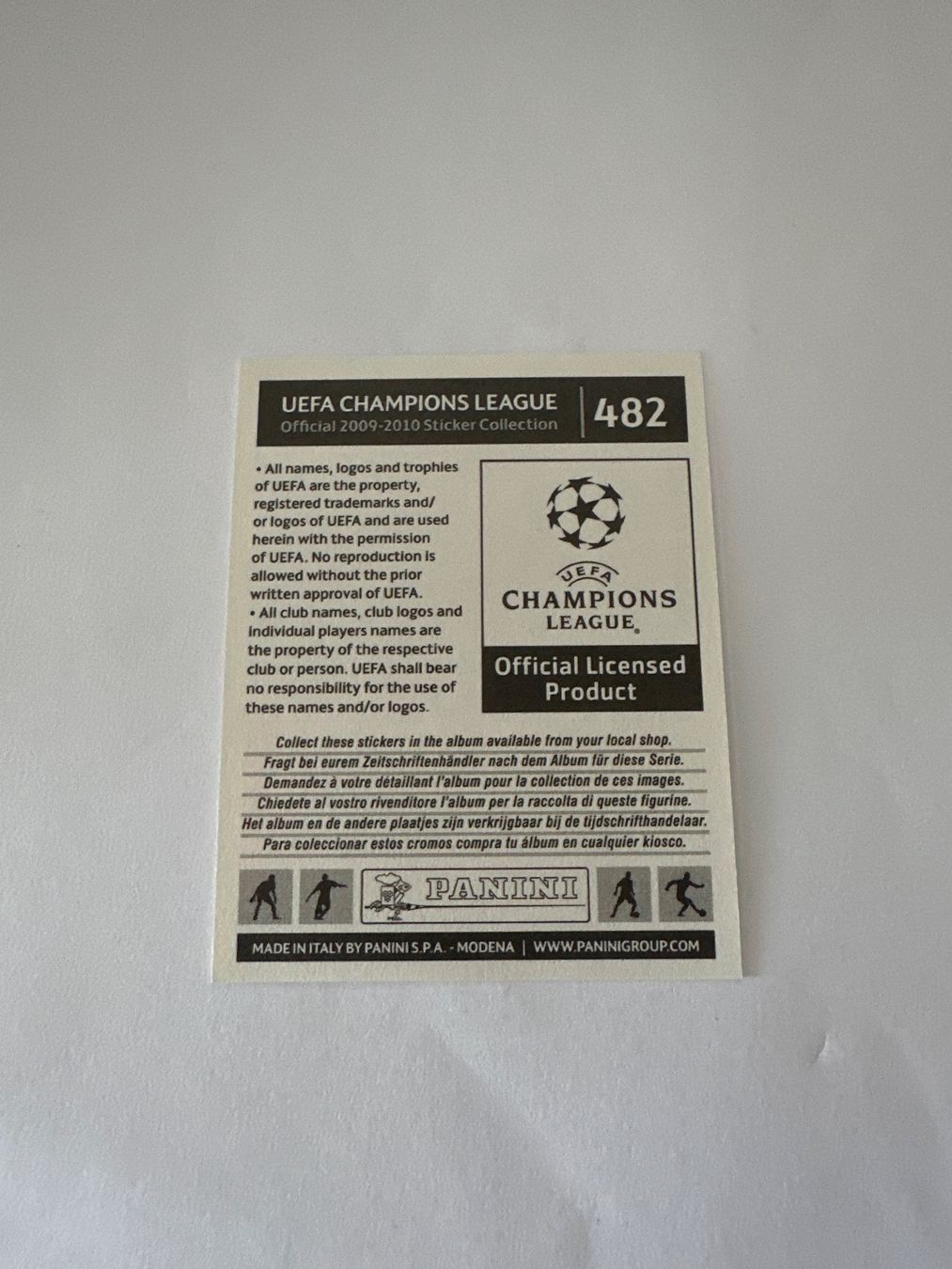 Panini UEFA Champions League 2009/10 - Nr. 482 - Bild 2