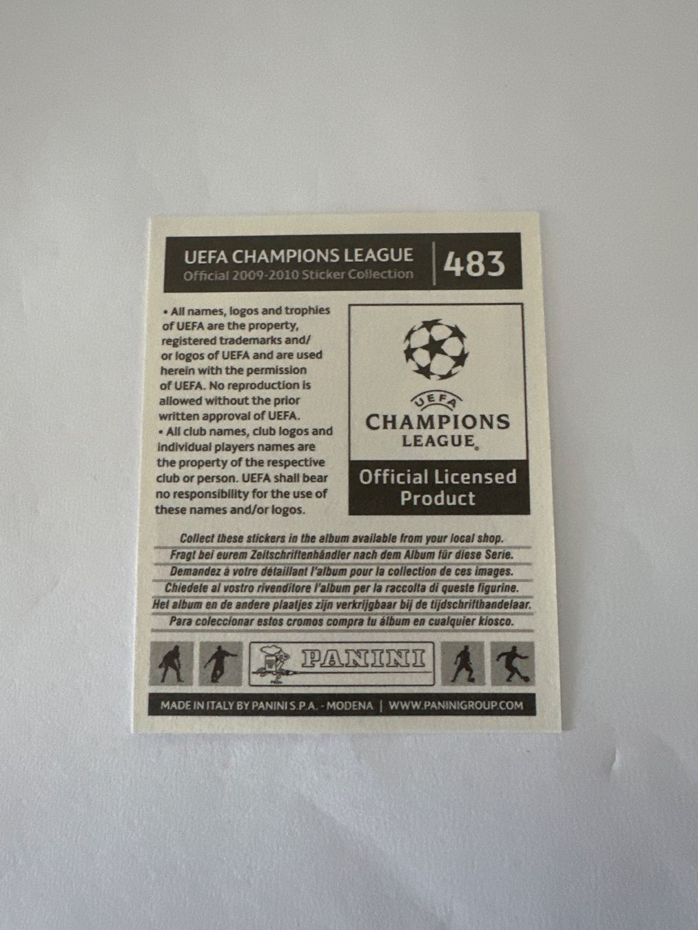 Panini UEFA Champions League 2009/10 - Nr. 483 - Bild 2
