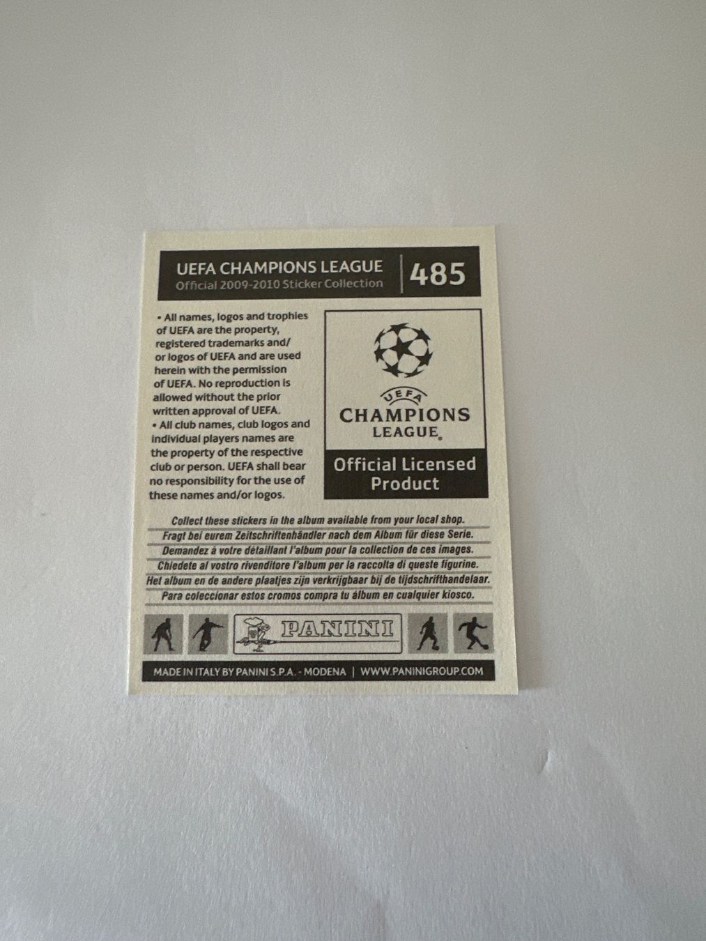 Panini UEFA Champions League 2009/10 - Nr. 485 - Bild 2