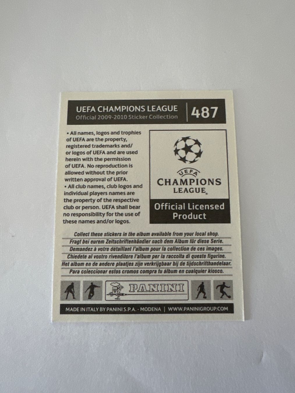 Panini UEFA Champions League 2009/10 - Nr. 487 - Bild 2