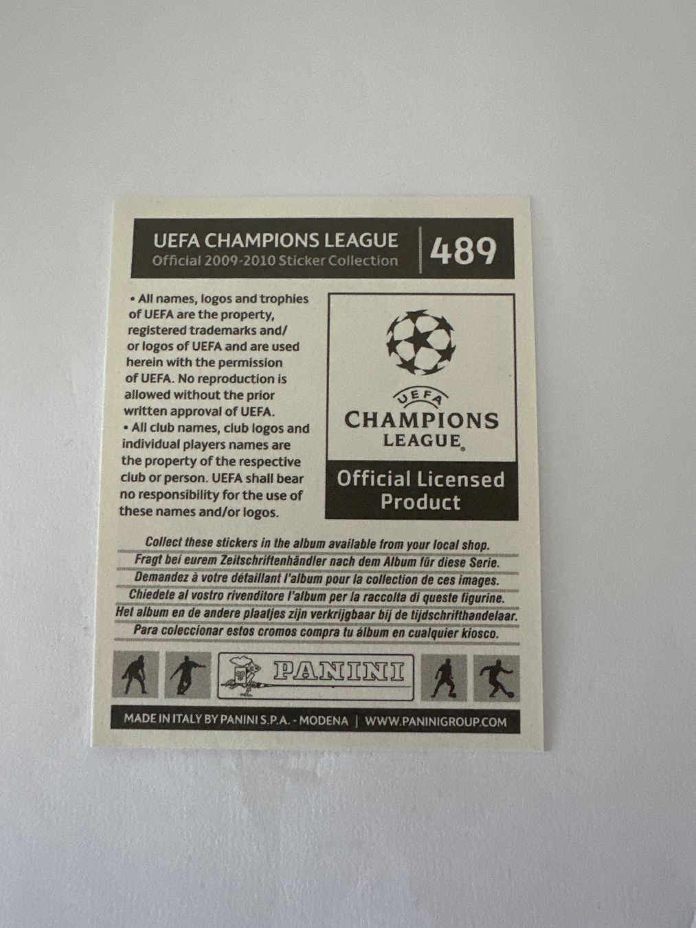 Panini UEFA Champions League 2009/10 - Nr. 489 - Bild 2