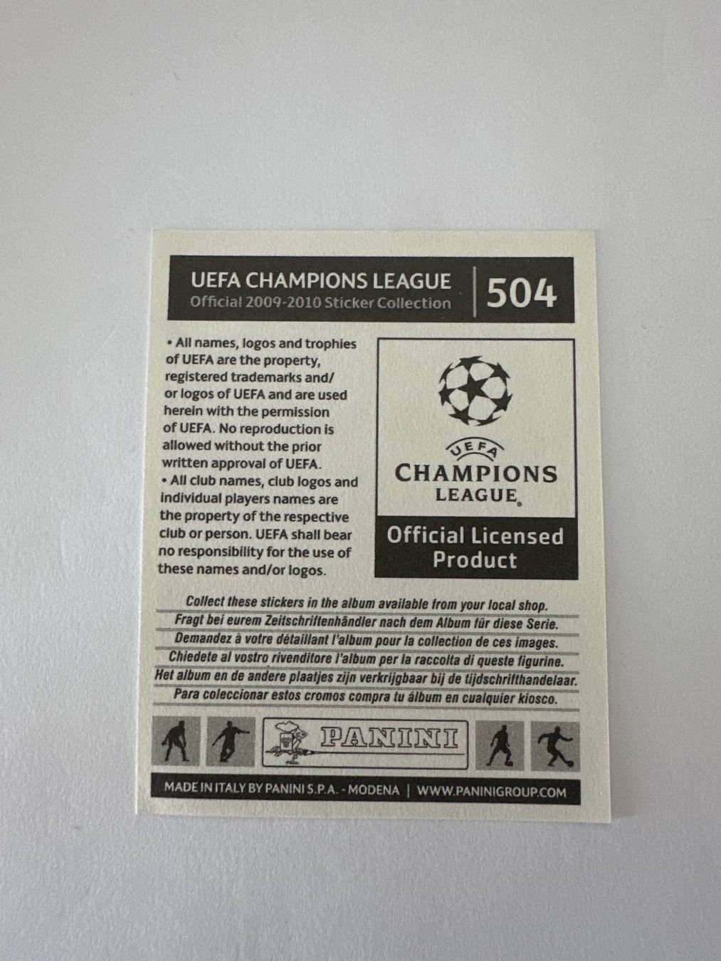 Panini UEFA Champions League 2009/10 - Nr. 504 - Bild 2